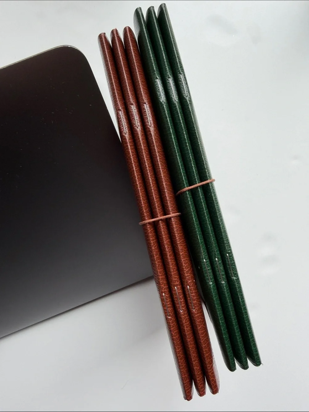 Bieffe Set of 6  Handmade Italian Notebooks - Dark Green & Red
